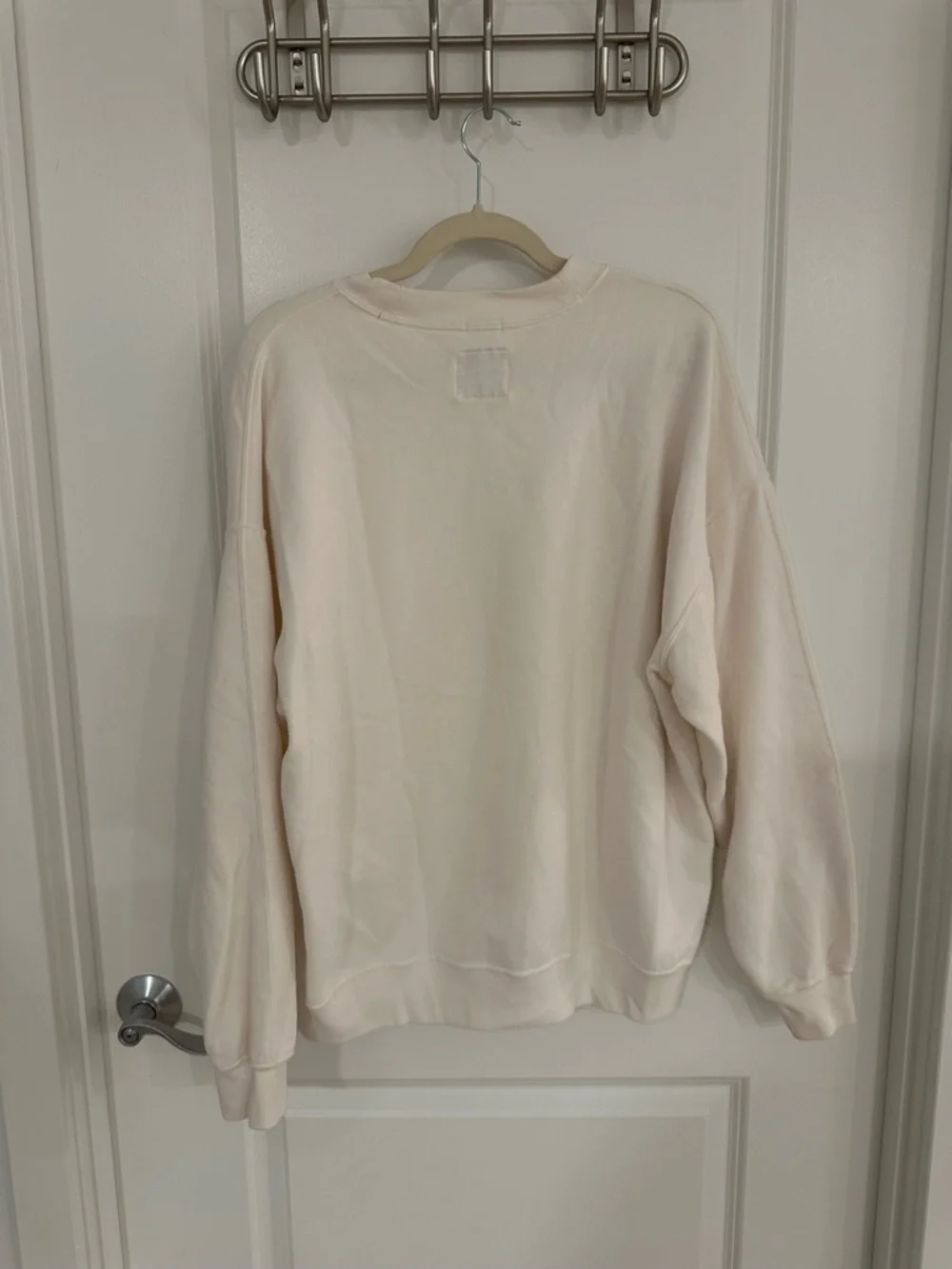 Abercrombie & Fitch Cream Oversized Sweatshirt Soft A&F Fleece Cream Large